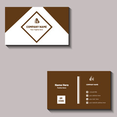 Business Card Design with white and brown color