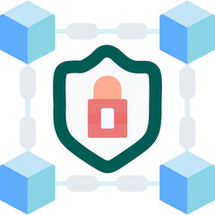 Obraz premium Blockchain Security Icon