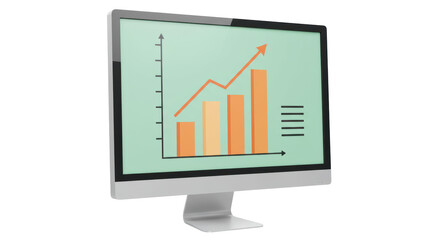 Isolated Monitor with Business Chart