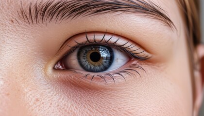 Obraz premium Detailed close-up of a human eye with intricate features.