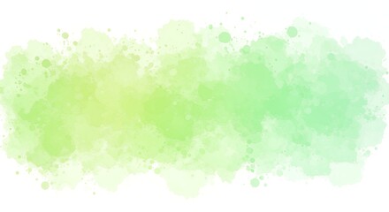 Delicate Pastel Green Watercolor Splashes Background