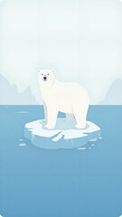 Fototapeta premium Polar Bear Standing on Melting Iceberg in Arctic Ocean