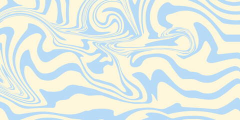 Abstract horizontal background with colorful waves. Trendy vector illustration in style retro 60s, 70s. Pastel colors.eps10