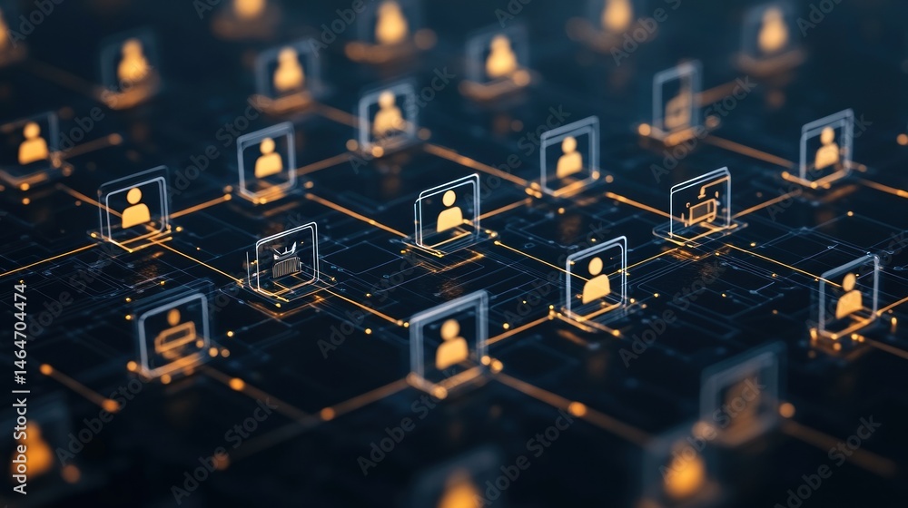 Aufkleber interconnected user network digital technology and global communication