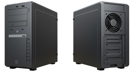 Fototapeta premium Isolated Computer Case Side View