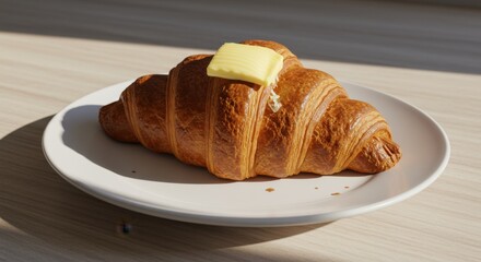 French croissants with butter