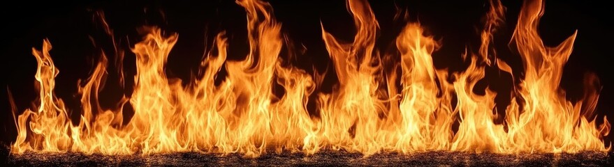 Fiery flames licking at the dark
