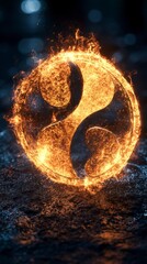 Dynamic fire logo animation digital art vibrant environment abstract concept close-up view for visual impact