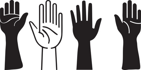 Fototapeta premium hands and cutlery vector