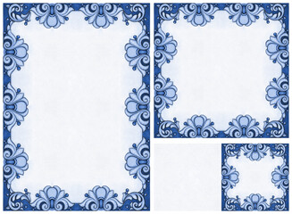 Watercolor Mediterranean stationary set golden ratio