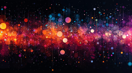 Obraz premium Abstract background with vibrant glowing light particles.