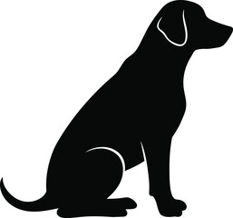 Sitting Dog Silhouette Minimal Vector Art