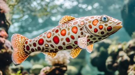 A beautifully patterned fish swimming in a vibrant aquatic environment
