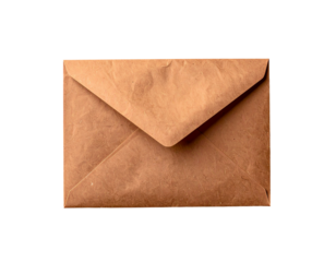 old brown paper envelope on transparent background