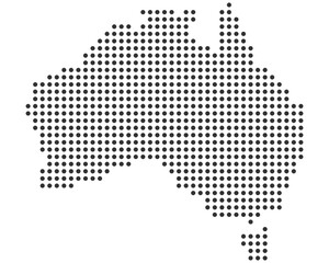 Dotted Australia map, black dot map of Australia vector illustration
