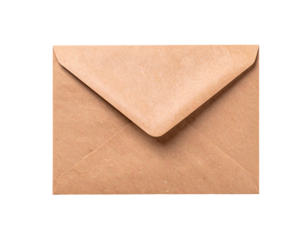 old brown paper envelope on transparent background