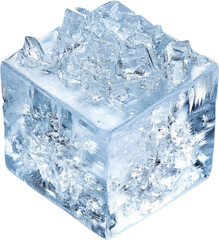 Obraz premium Frozen Ice Cube in Transparent Box