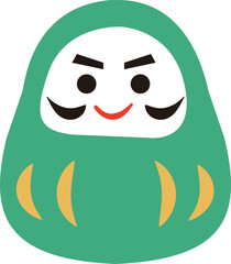 緑のだるまのイラスト