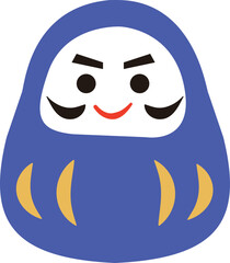 文字入れができる青いだるまのイラスト