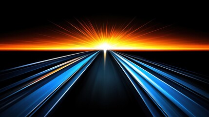 Dynamic pathway illuminated by a vibrant sunrise.