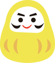 文字入れができる黄色いだるまのイラスト