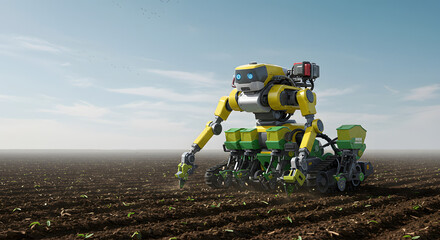 Autonomous Farming Ai Robot Planting Seeds