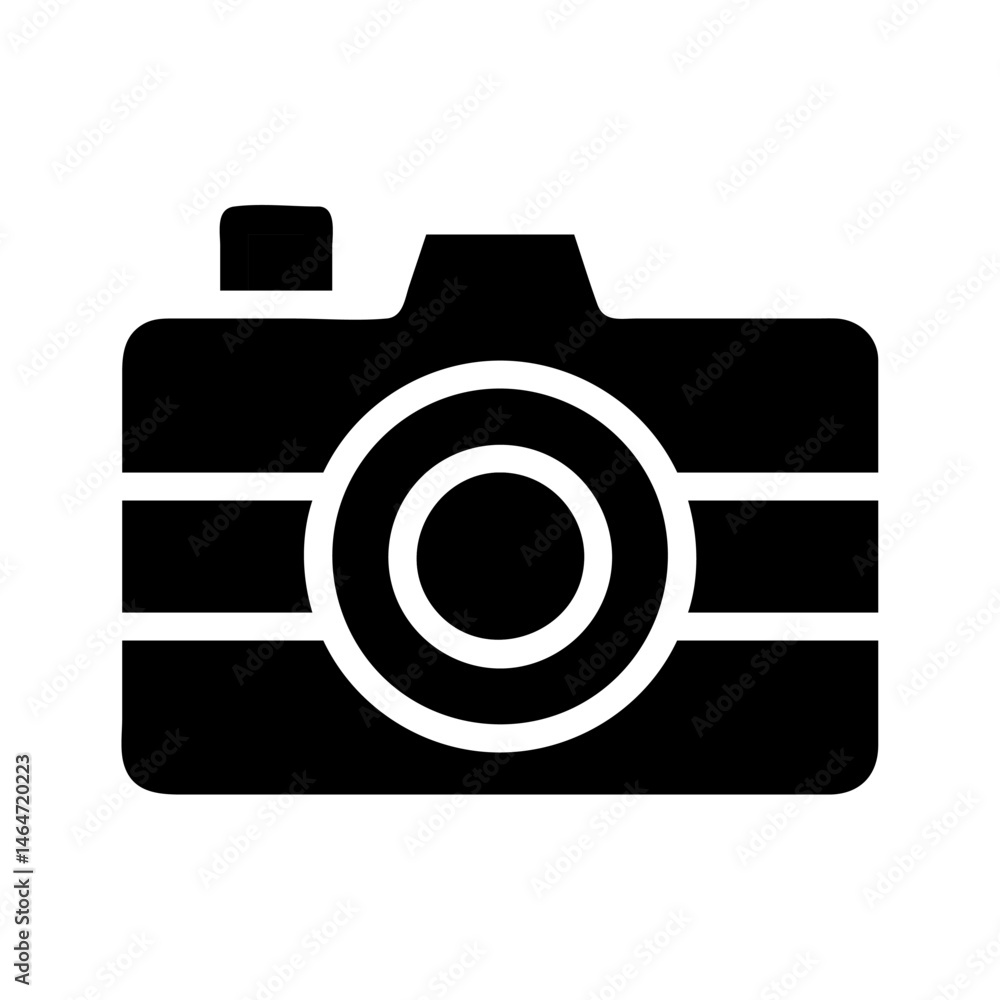 Poster stylized camera icon: visual representation of photography and image capture