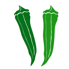 シンプルな版画風の万願寺唐辛子のイラスト