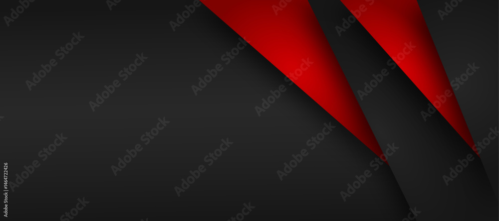 Poster black and red geometric abstract vector background with copy space.