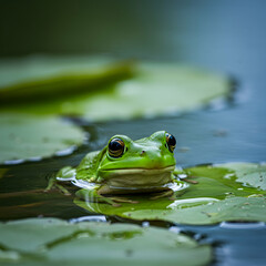 Green Frog on Lily Pad: Stunning Nature Photography