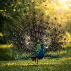 Obraz premium Stunning Peacock Image: Vibrant Feathers, Nature Photography