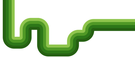 abstract green lines background. modern green path design. horizontal green rounded lines