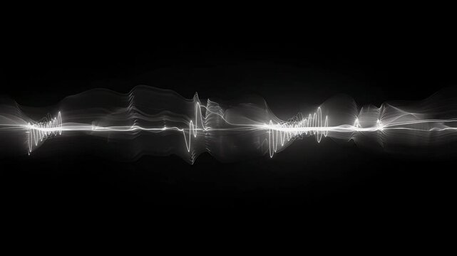 A sound wave in a lightfrom on a black background, Generative AI Videos.