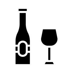 Elegant Wine Silhouette: A Minimalist Representation of Celebration and Refinement