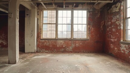 Empty industrial loft interior