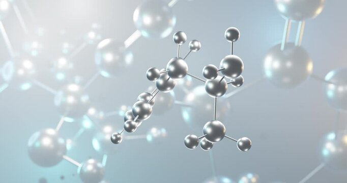 Dextroamphetamine rotating 3d molecule, molecular structure of cns stimulant seamless video