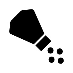 Simplified Icon of Spilling Condiment Dispenser with Round Contents Dropping