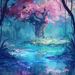Enchanting jungle oasis
