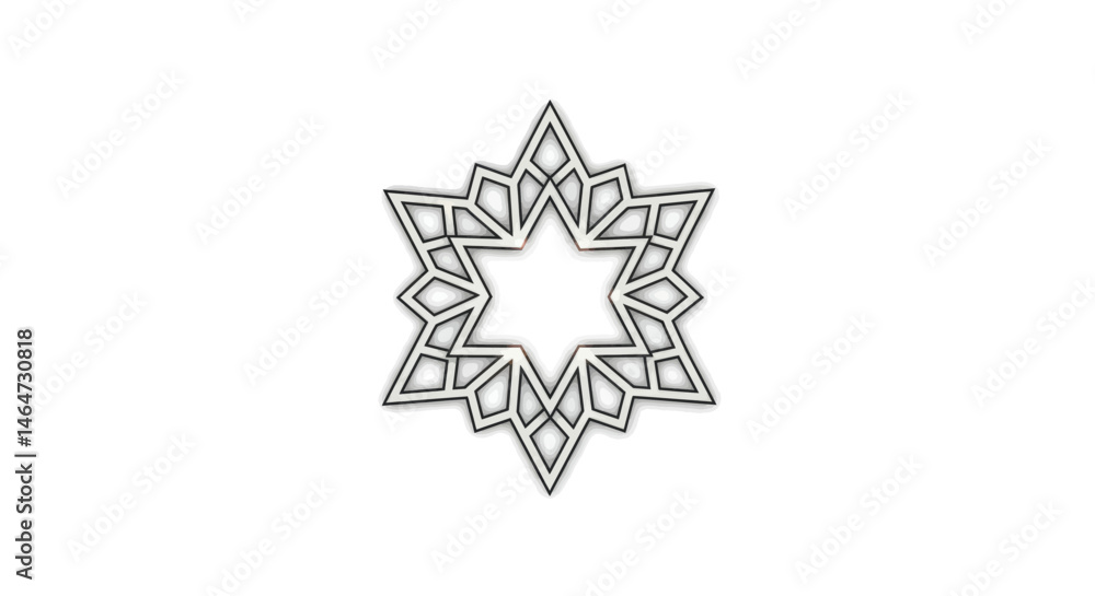 Poster abstract seven pointed star geometric pattern design