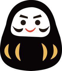 文字入れができる、黒いだるまのイラスト