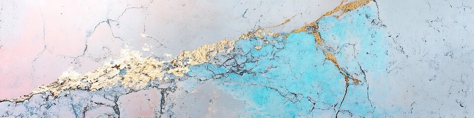 Obraz premium Gradient Abstract Background Featuring Arctic Grey and Rose Gold with Lemon Turquoise Shades on a Cracked Stone Surface
