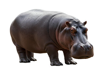 Fototapeta premium Hippopotamus Majestic African Mammal isolated on white background