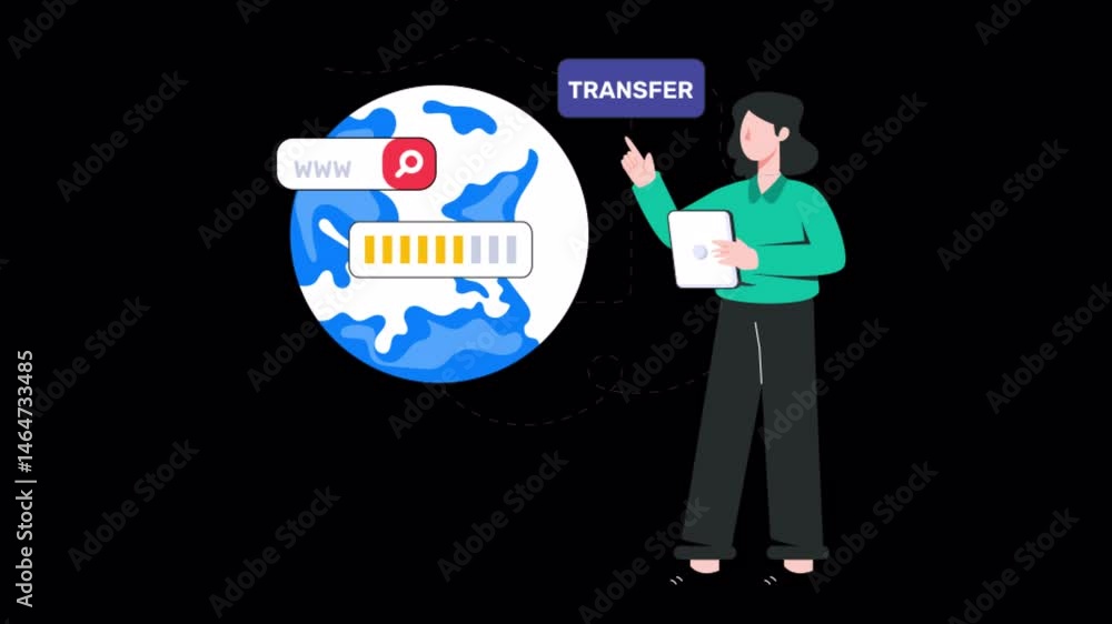 Poster domain transfer motion graphic rendering with transparent alpha channel and 4k resolution