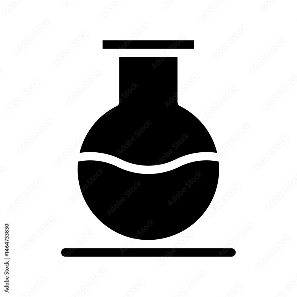 Aufkleber minimalist representation of liquid contained in a science laboratory flask