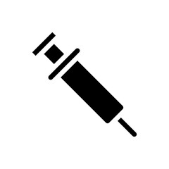 Monochromatic syringe icon representing healthcare, injection or medical assistance