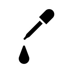 Black dropper illustration conveying precision and chemical concept isolated