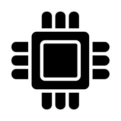Stylized representation of an electronic chip enhancing a minimalist design