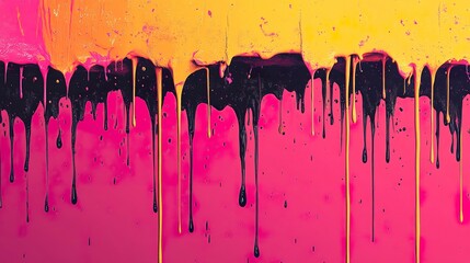 Fototapeta premium 3D psychedelic paint drips with bold contrast and high saturation for creative design 