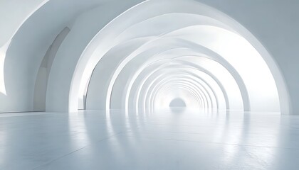 Obraz premium Abstract architecture background, empty white interior. 3d render illustration.