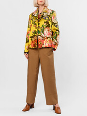 Fashion shooting in studio . Professional model , fashionable clothes and style, new collection. stylish look.